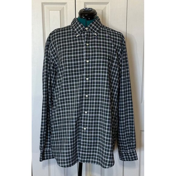 Men's Ralph Lauren Brand Green Button-Down Casual Plaid Shirt 100% Cotton Size X - Picture 13 of 16